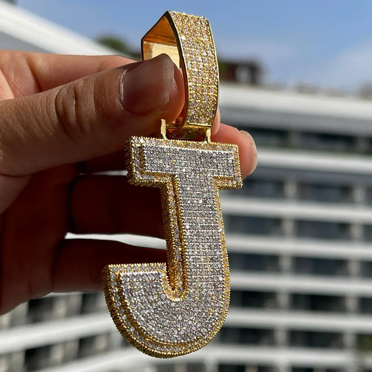 Clarity Initial Iced Out Custom Name Necklace Pendant - Luxury Custom Jewelry - CaratixJewelry